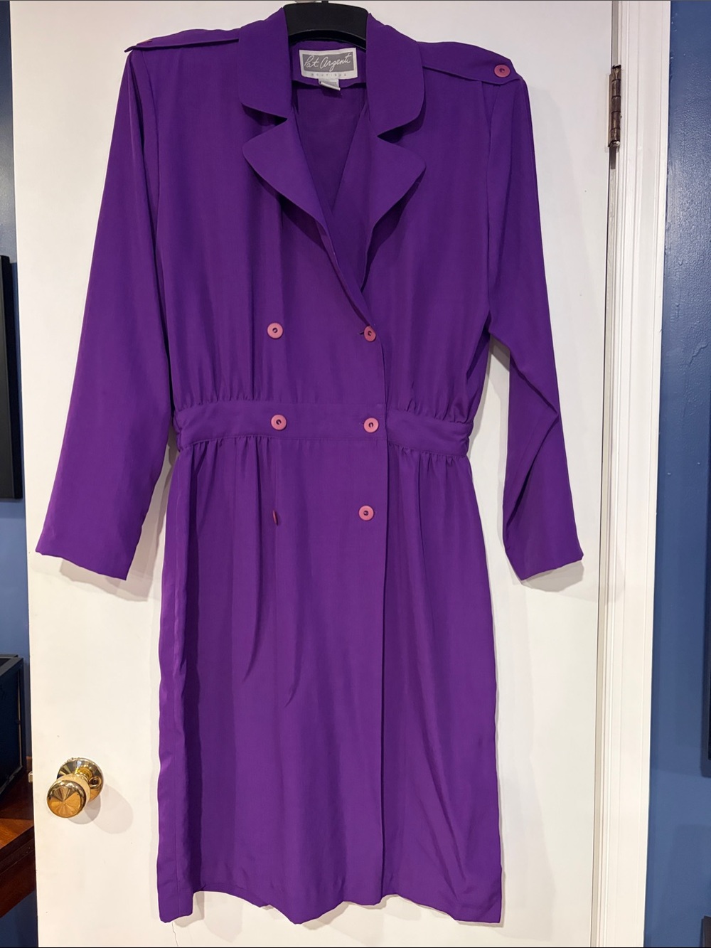 Vintage Argenti Purple Double Breasted Blazer Dress Size